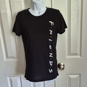 FRIENDS TV Show Logo Tee Shirt Black Shirt Sleeve Women's Size‎ Medium